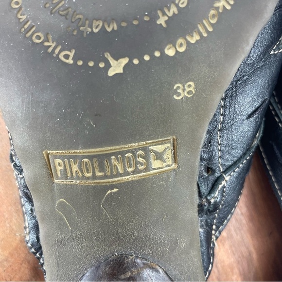 Pikolinos Leather Slides Mules Kitten Heel Cutout Contrast Stitch 38 (US 7.5-8) - Picture 10 of 13